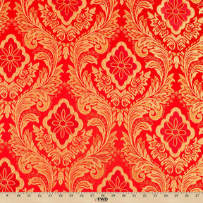 Floral Metallic Brocade Fabric SV571202 Red / Gold Image A9