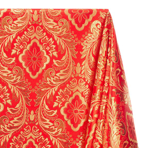 Floral Metallic Brocade Fabric SV571202 Red / Gold Image A1