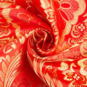 Floral Metallic Brocade Fabric SV571202 Red / Gold Image A2