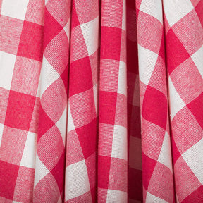 Gingham 1 Inch Check Yarn Dyed Broadcloth Fabric SV577536 Fuchsia / White Image A4
