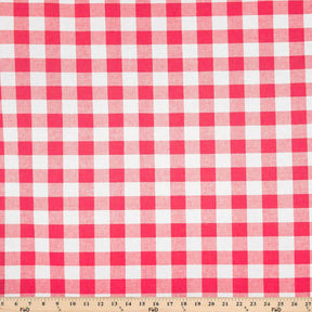 Gingham 1 Inch Check Yarn Dyed Broadcloth Fabric SV577536 Fuchsia / White Image A9