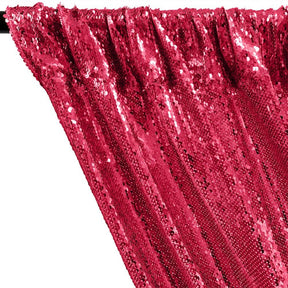 All Over Sequins Mermaid Scale On Stretch Mesh Rod Pocket Curtains Fuchsia 2