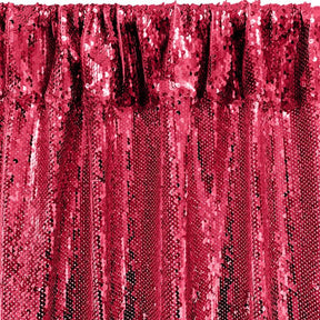 All Over Sequins Mermaid Scale On Stretch Mesh Rod Pocket Curtains Fuchsia 3