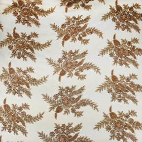 Floral Bridal Lace Beaded Fabric SV571091 Gold 1