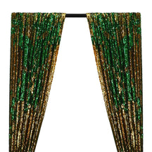 Two Sided Reversible Sequins Rod Pocket Curtains Gold Kelly Green 1