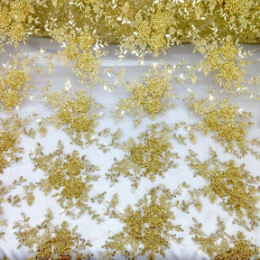 Ivy Bridal Lace Beaded Fabric SV571084 Gold 6