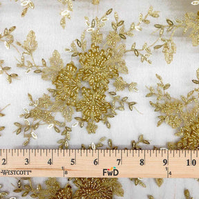 Ivy Bridal Lace Beaded Fabric SV571084 Gold 4