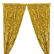 Rectangle Piano Sequins Rod Pocket Curtains Gold 1