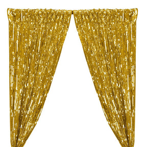 Rectangle Piano Sequins Rod Pocket Curtains Gold 1