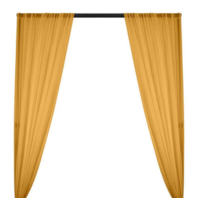 Silk Georgette Chiffon Rod Pocket Curtains Gold 1