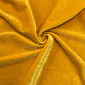 Stretch Velvet Rod Pocket Curtains Gold 3