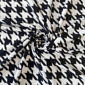 Black Houndstooth Print Dty Brushed 10 4 Fabric SV576919 2