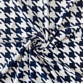 Navy Houndstooth Print Dty Brushed 10 6 Fabric SV576921 2
