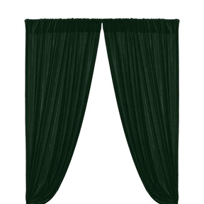 Micro Velvet Rod Pocket Curtains Hunter Green 1
