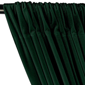 Stretch Velvet Rod Pocket Curtains Hunter Green 2