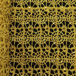 Corded Sequin Lace Fabric SV570745 Gold 8