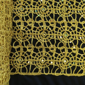 Corded Sequin Lace Fabric SV570745 Gold 6