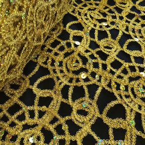 Corded Sequin Lace Fabric SV570745 Gold 7