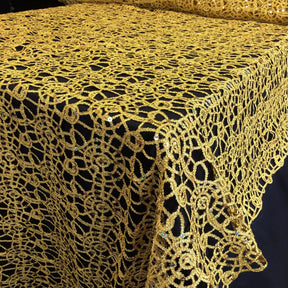 Corded Sequin Lace Fabric SV570745 Gold 5