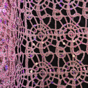 Corded Sequin Lace Fabric SV570744 Pink 2
