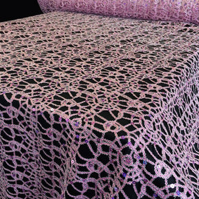 Corded Sequin Lace Fabric SV570744 Pink 1
