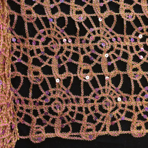 Corded Sequin Lace Fabric SV570743 Pink / Gold 2