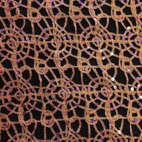 Corded Sequin Lace Fabric SV570743 Pink / Gold 4