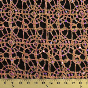 Corded Sequin Lace Fabric SV570743 Pink / Gold 5