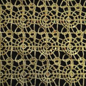 Corded Sequin Lace Fabric SV570739 White / Gold 4