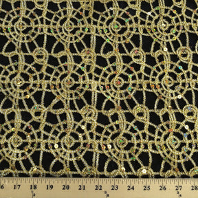 Corded Sequin Lace Fabric SV570739 White / Gold 5