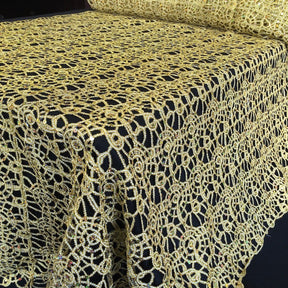 Corded Sequin Lace Fabric SV570739 White / Gold 1