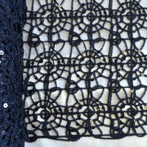 Corded Sequin Lace Fabric SV570738 Navy Blue 2