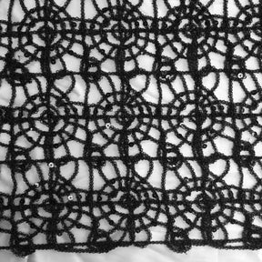 Corded Sequin Lace Fabric SV570747 Black 5