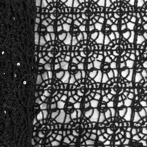 Corded Sequin Lace Fabric SV570747 Black 2