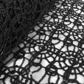 Corded Sequin Lace Fabric SV570747 Black 3