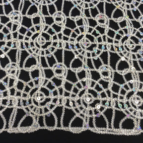 Corded Sequin Lace Fabric SV570741 Silver 8