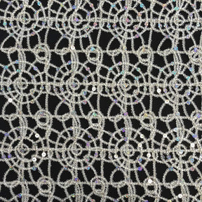Corded Sequin Lace Fabric SV570741 Silver 7