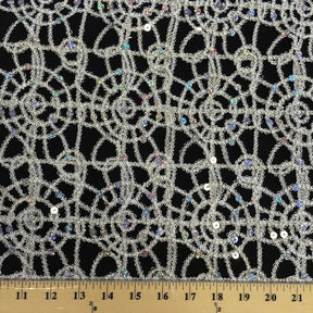 Corded Sequin Lace Fabric SV570741 Silver 9