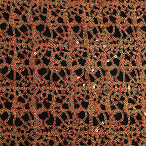 Corded Sequin Lace Fabric SV570742 Red / Gold 7