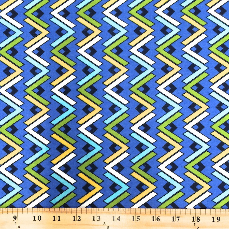 Blue Chevron Printed Broadcloth SV570671 2