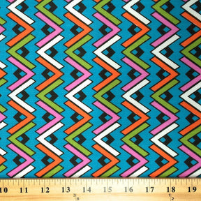 Turquoise Chevron Printed Broadcloth SV570670 2