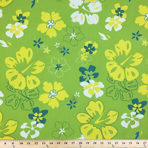 Ottertex Waterproof Canvas Hibiscus Print Fabric SV573528 Blue A9