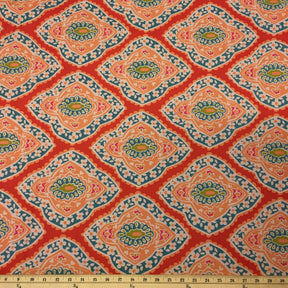 Ottertex Waterproof Canvas Medalion Print Fabric SV574348 - Coral Image A9