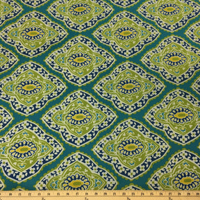 Ottertex Waterproof Canvas Medalion Print Fabric SV574347 - Turquoise Image A9