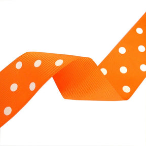 Grosgrain Ribbon Polka Dot 1 5 SV570886 Orange 1