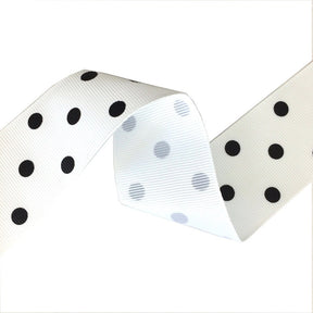 Grosgrain Ribbon Polka Dot 1 5 SV570892 White 1