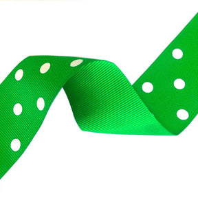 Grosgrain Ribbon Polka Dot 1 5 SV570882 Kelly Green 1