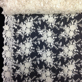 Ivy Bridal Lace Beaded Fabric SV571088 Ivory 1