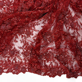 Ivy Bridal Lace Beaded Fabric SV577485 Red 4