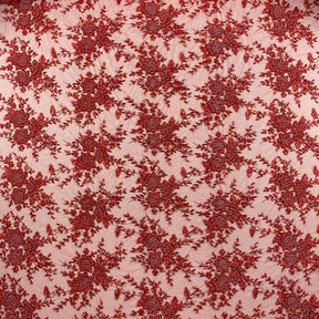Ivy Bridal Lace Beaded Fabric SV577485 Red 1